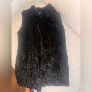 Love Token Elegant Black rabbit Fur Jacket